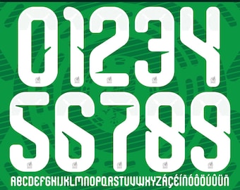 Mexiko Trikot Schriftart 2026 WM: Fußball Vektorschrift (Digitaler Download)
