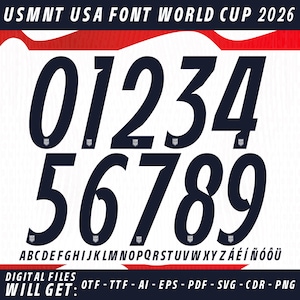 フォントベクター USMNT USA ホーム ワールドカップ 2026 : サッカーベクター書体 (デジタルダウンロード)