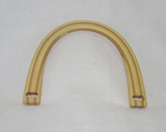 Stripped wooden arch bag handle (pair)
