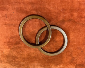 Large Brown Wooden Ring Bag Handles (pair)