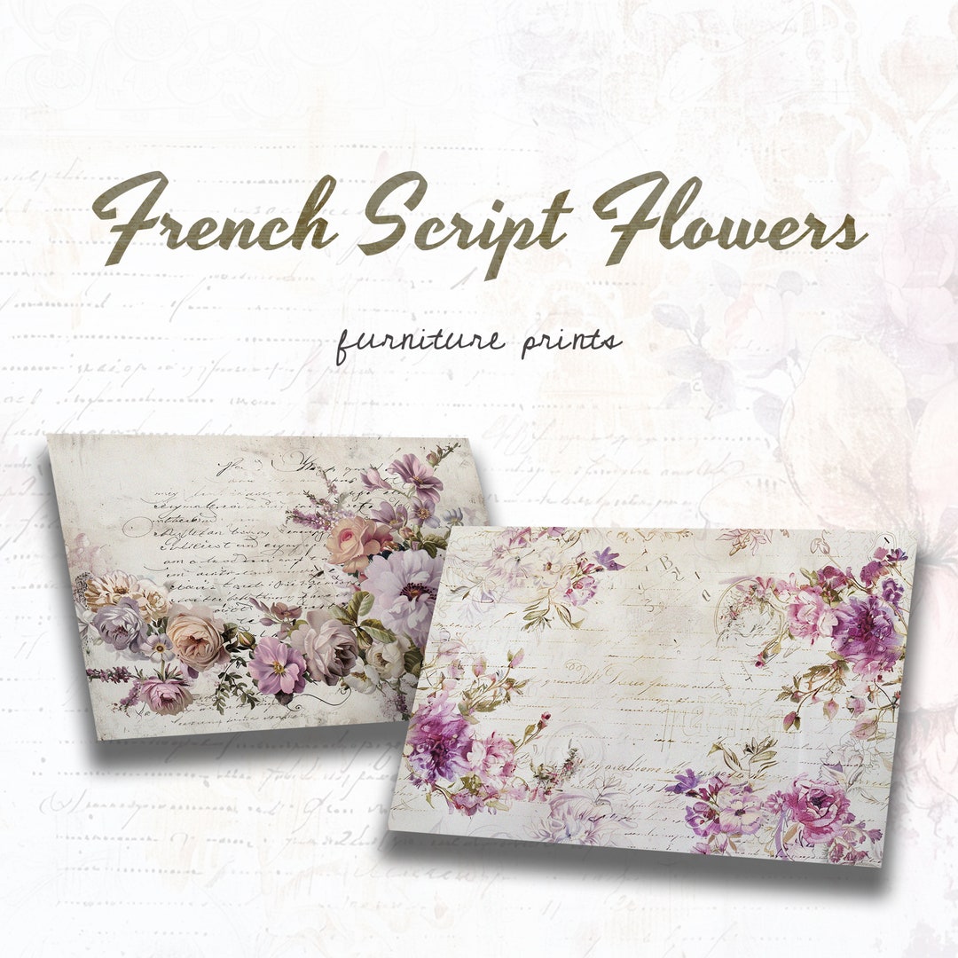 French Country Furniture Transfer Art Vintage Floral Poem, Baroque Era ...