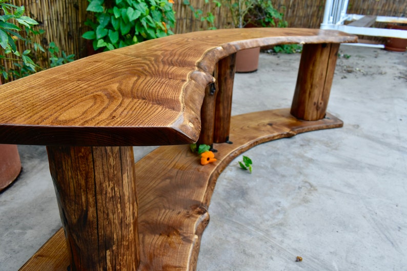 Live Edge Bay Window Bookshelf Etsy