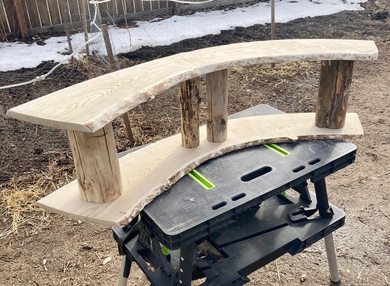 Live Edge Bay Window Bookshelf Etsy
