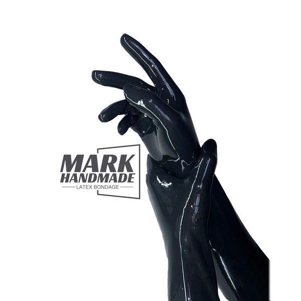 Latex Classic Handschuhe, Schwarze Latexhandschuhe, Unisex, 0,4 mm