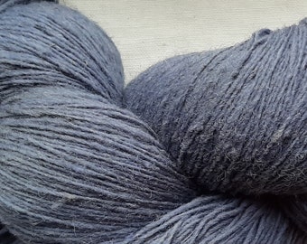 Fil de laine à tricoter, Fil de laine bleu gris de haute qualité, Fil de lanoline naturelle