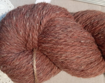 Wool yarn for knitting, High quality latte brown hand dyed yarn, Natural lanolin yarn