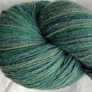 Wool yarn for knitting. High quality multicolor green  striped  wool yarn . Natural lanolin wool yarn.