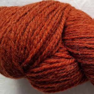 Wool yarn for knitting, High quality  rust orange  wool yarn. Natural lanolin yarn.