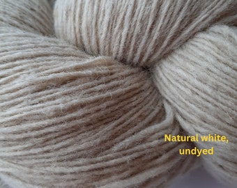 Fil de laine à tricoter, fil de laine blanc naturel de haute qualité, non teint, fil de lanoline naturelle