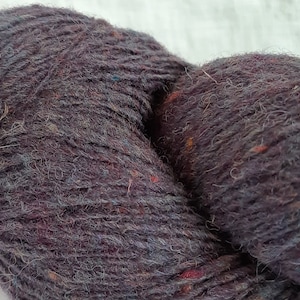 Wool yarn for knitting, High quality dark purple wool yarn, Natural lanolin yarn