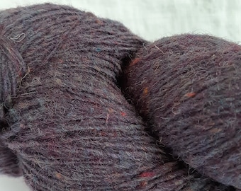 Wool yarn for knitting, High quality dark purple wool yarn, Natural lanolin yarn