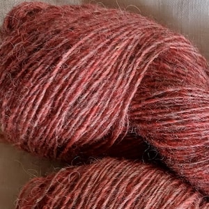 Wool yarn for knitting, High quality  hand dyed raspberry red 100% merino wool yarn. Natural lanolin yarn.