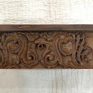 Indian Antique Wooden Wall Decor Shelf With Natural Finish Vintage Style Wall Hanging Hand Crafted Shelf Wall Decor Shelf Rustic Wood Art