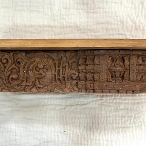 Indian Antique Wooden Wall Decor Shelf With Natural Finish Vintage Style Wall Hanging Handcrafted Wall Decorative Shelf Rustic Wood Art