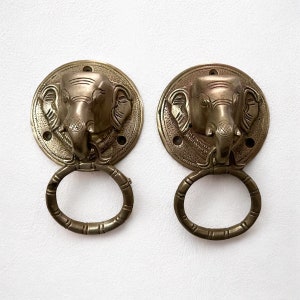 Vintage Brass Elephant Design Door Knocker (Set Of 2) Antique Old Brass Door Knocker Hardware Door Handle Styles Door Knockers