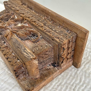 Indian Wooden Handcrafted Antique wall Hanging shelf with Natural Finish Wall Decor Home and Living Decor Vintage Style Rustic Wood Shelf