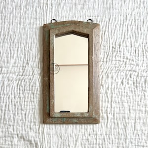 Indian Vintage Wooden Wall Hanging Mirror Frame Rustic Traditional Wall Decor Mirror Frame Antique Reclaimed Wood Wall Mirror Frame Wall Art
