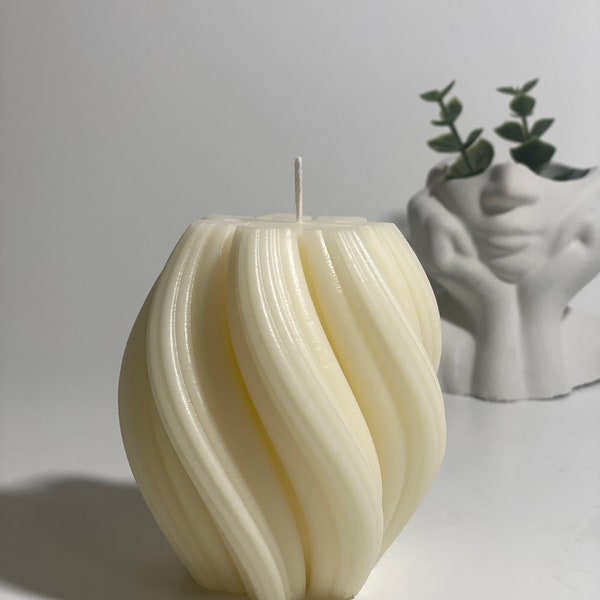 Medium Swirl Candle | Soy Sculptural Candle | Decorative Candles