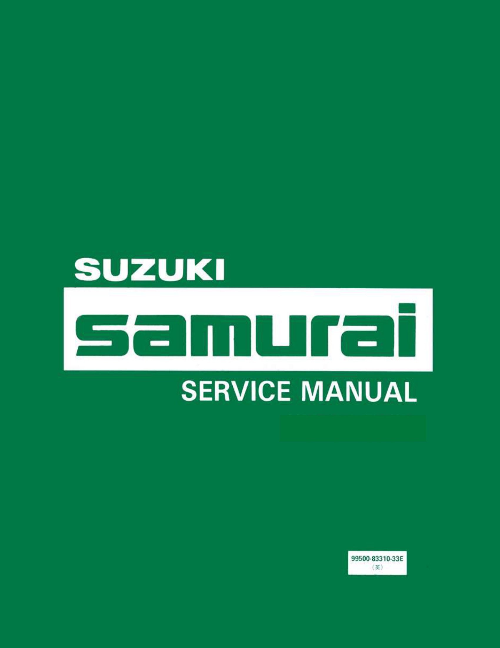 Suzuki Samurai Service Manual - Etsy