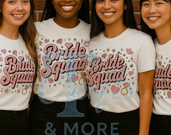 Bride Squad PNG - Junggesellinnenabschied Shirt & Becher Design (Digitaler Download)