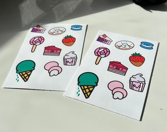 Kawaii bakery sticker sheets, kawaii journaling stickers, writeable journaling stickers, kawaii stationary stickers, planner stickers