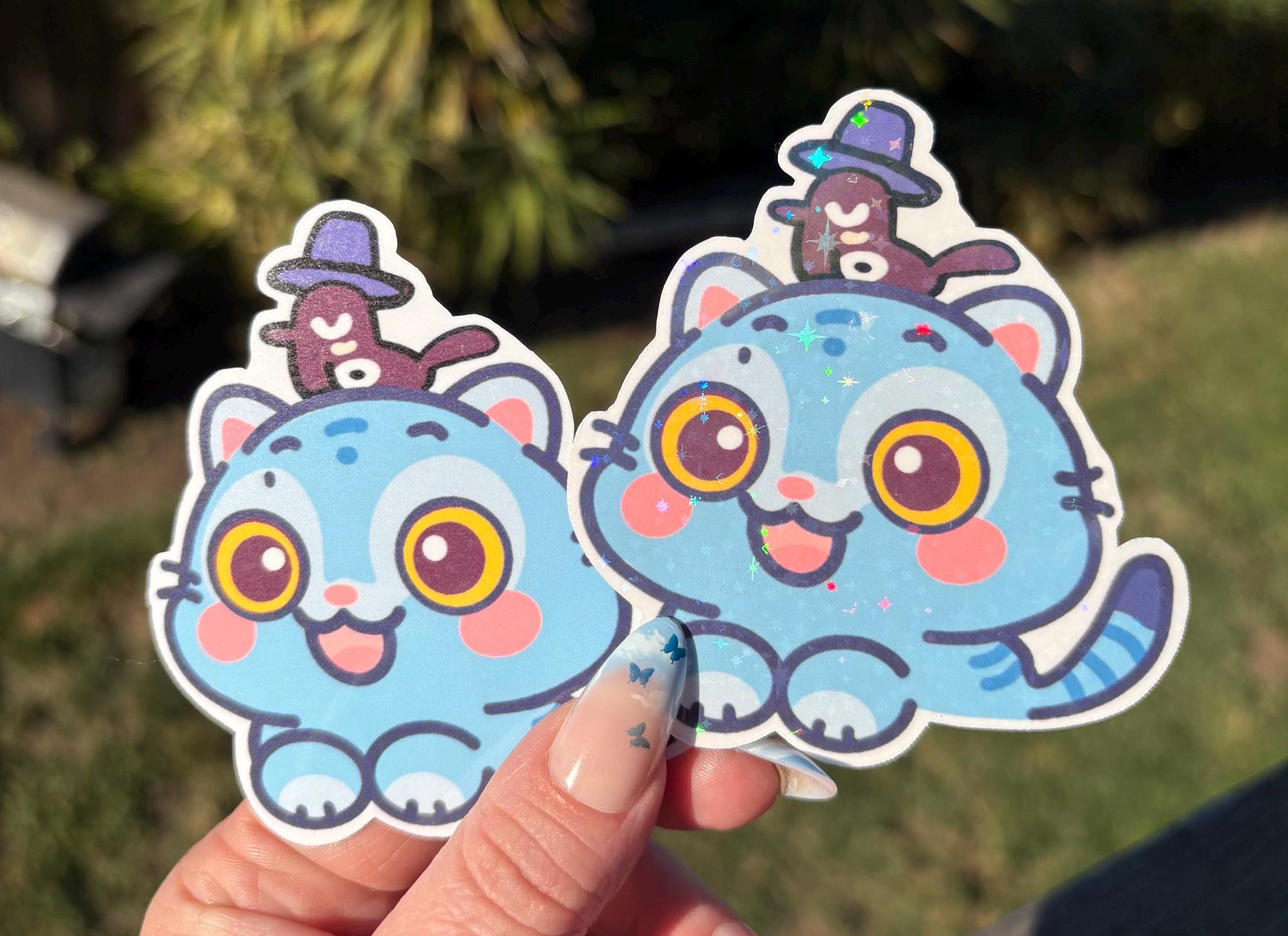 Cat and bird demon hunter sticker, K-pop demon hunter sticker, rumi, demon hunter, k pop demon hunter, kawaii sticker