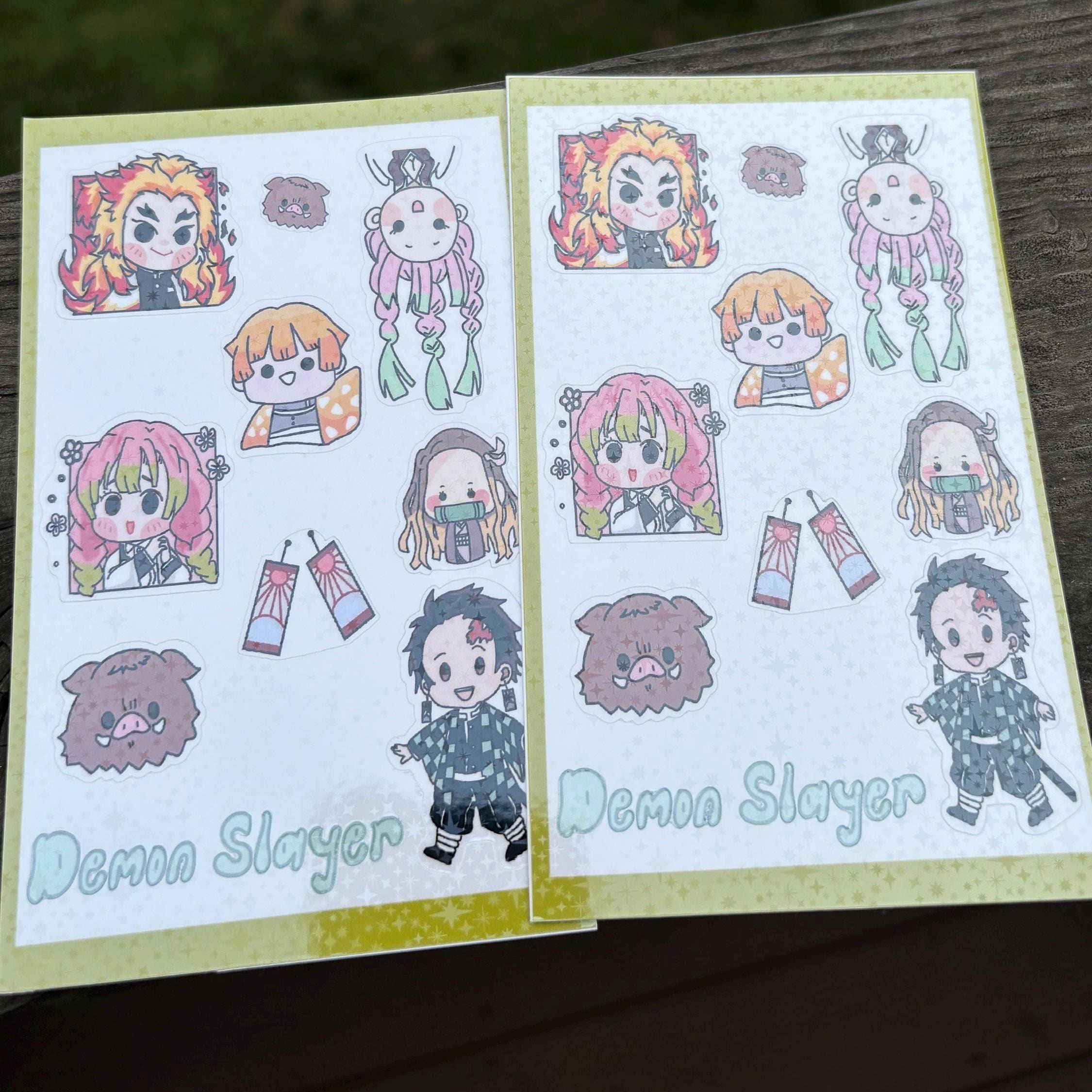 Demon Slayer Fanart Sticker Sheet, Demon Sticker Sheet, Anime Sticker