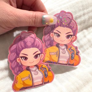 Cute demon hunter girl sticker  demon hunter sticker, K-pop demon hunter sticker, rumi, demon hunter, k pop demon hunter, kawaii sticker