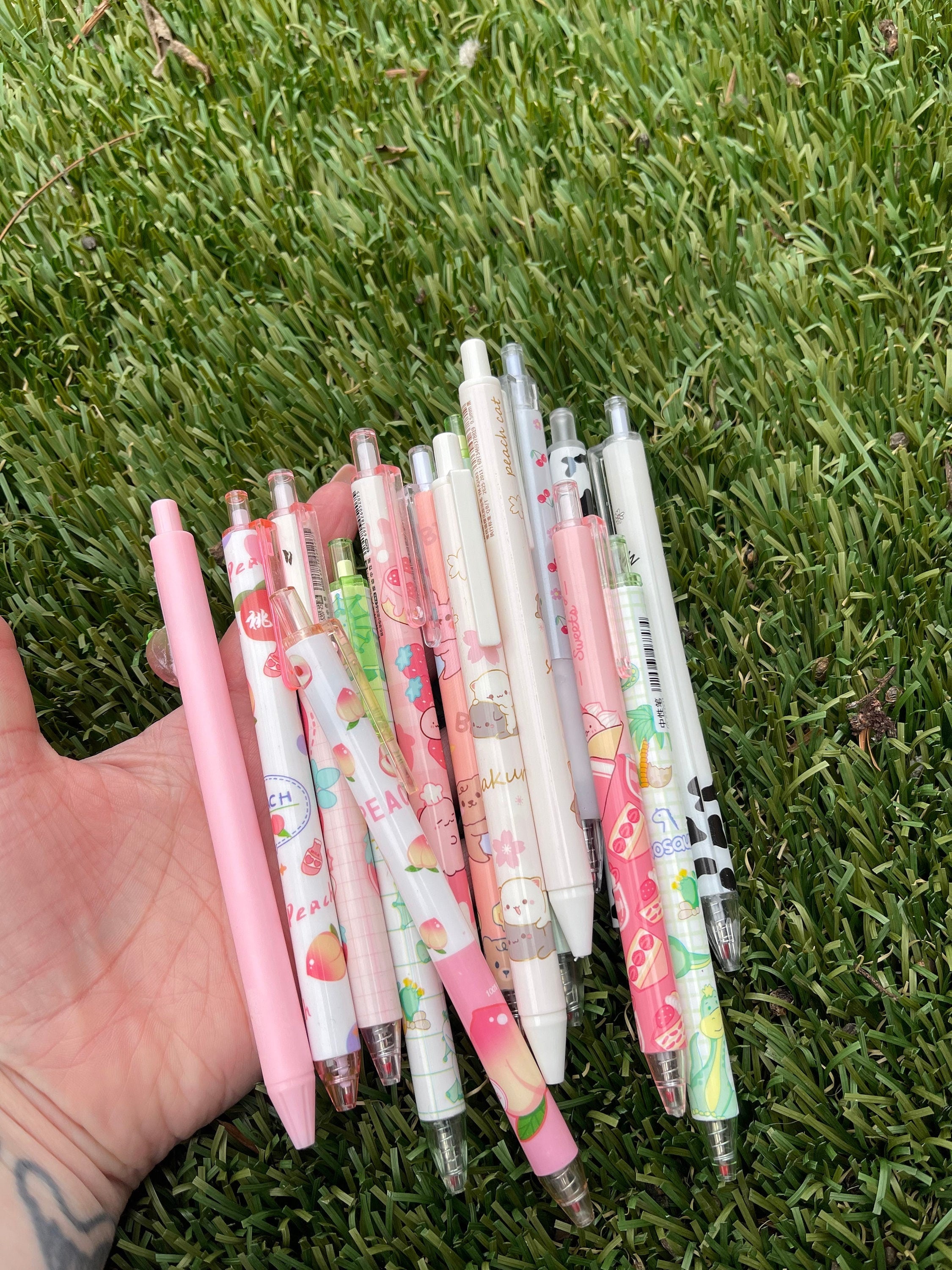 6PCS cute stationary stationary pens kawaii pen pink school supplies  staionary sets needle point pen