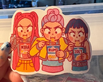 Huntrix ramen demon hunter sticker, ramen demon hunter, K-pop demon hunter sticker, rumi, demon hunter, k pop demon hunter, kawaii sticker