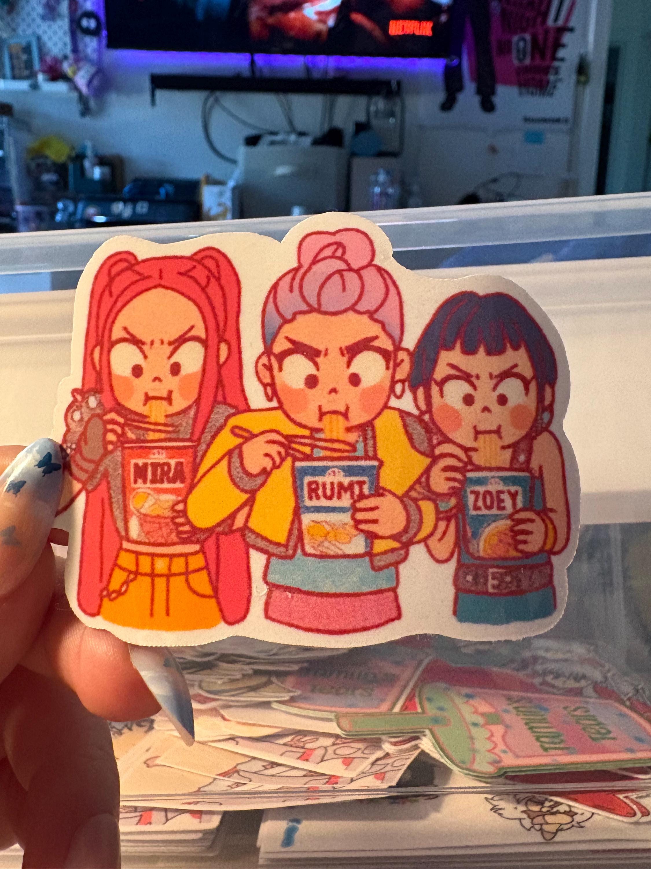 Huntrix ramen demon hunter sticker, ramen demon hunter, K-pop demon hunter sticker, rumi, demon hunter, k pop demon hunter, kawaii sticker