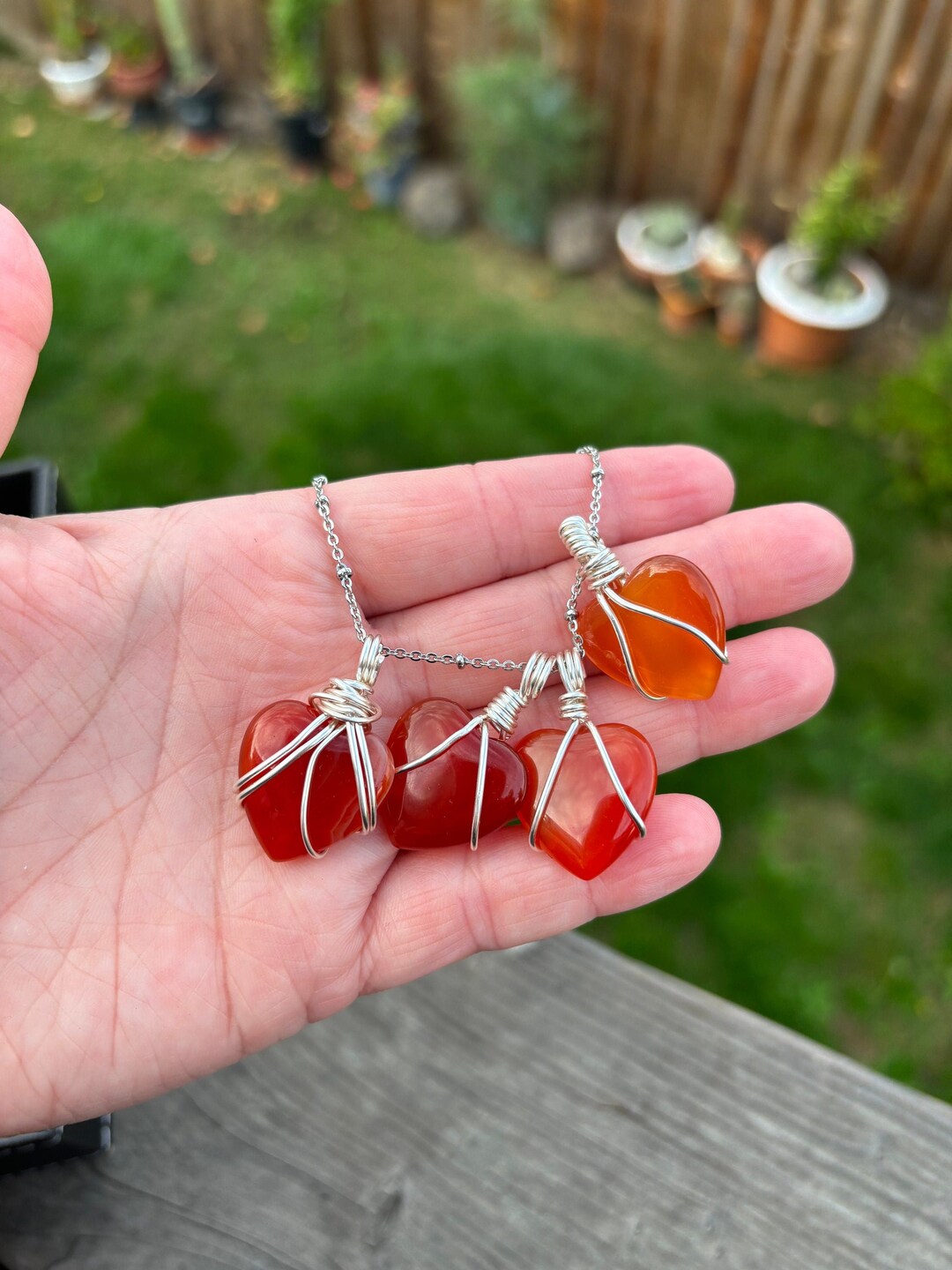 Carnelian Heart Necklace, Carnelian Heart Pendant, Carnelian Jewelry