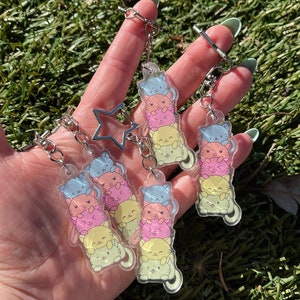 Kitty keychain, chibi kitty kawaii keychain, kawaii kitty keychain, cute cat sticker, cute kitty chibi keychain