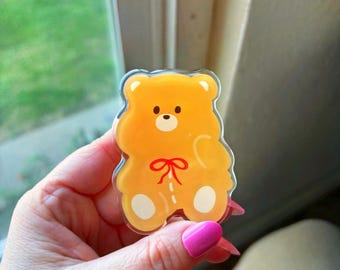 Bear phone holder, cute bear phone holder, cute acrylic bear phone holder, kawaii bear phone holder