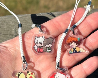 anime dog boy phone, anime couple phone charm, cute kawaii anime phone charm, cute fox boy anime phone charm