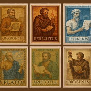 Greek Philosophers Poster Set: Vintage Ancient History Art (Digital Download)