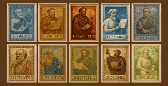 Greek Philosophers Poster Set: Vintage Ancient History Art (Digital Download)