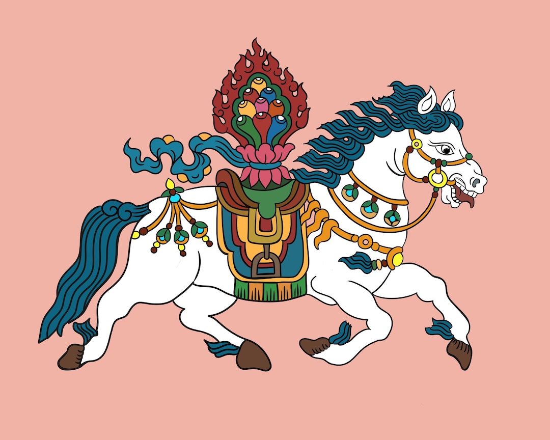 チベット風馬図：タンカ版画（デジタルダウンロード） - Etsy 日本