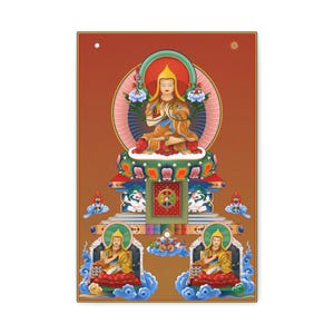 Canvas Print, Lama Tsongkhapa with Disciples, Tibetan Thangka Art, Stretched Wall Art, Buddhist Home Decor, Spiritual Artwork, Meditation