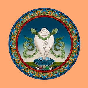 Tibetan Auspicious Symbol Thangka painting | Wall hanging Symbol of Good lucky & prosperity for your home/ digital art