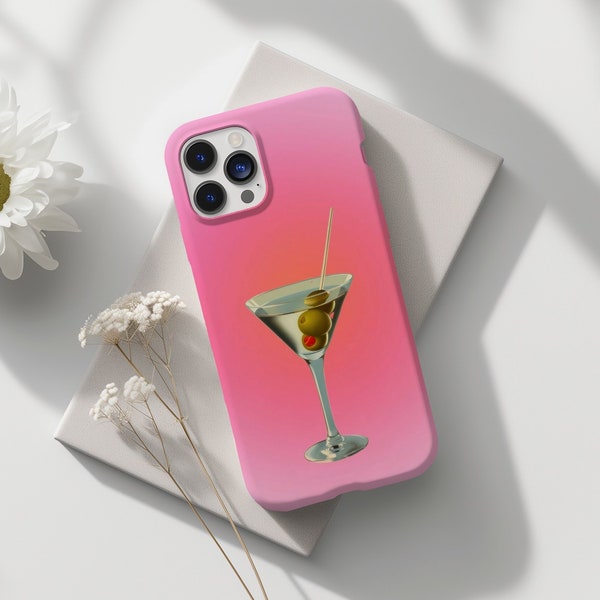 Y2K Martini Phone Case Pink Aura Collage Phonecase Cute Mood Board Trendy Aesthetic iPhone 15 14 13 12 11 Pro Max Pixel 6 7 8 Galaxy S23 S22
