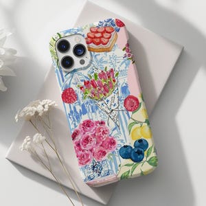 Summer Coquette Watercolor Collage Phone Case, Preppy Y2K Aesthetic iPhone 15 14 13 12 11 Pro Max 8 Plus X,  Galaxy S23 S22 S20 Ultra