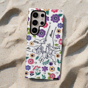Coque de portable personnalisée pour maman, cadeau floral pour la fête des mères, coque Magsafe personnalisée printemps pour enfants et nouvelles mamans pour Iphone 16 15 14, S25 s24 S25, Pixel 9 8 7 6