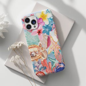 Coquette Beachy Collage Phone Case Hawaii Scrapbook Case Trendy Hibiscus Gift iPhone 15 14 13 12 Pro Max Tough Case  Pixel 6 7 Galaxy 22 23