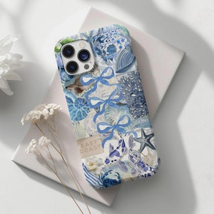 Coastal Coquette Collage Phone Case Preppy Nautical Phone Case Ocean Inspired Art Cute Trendy Aesthetic iPhone Tough Case Pixel 7 8 S23 S22