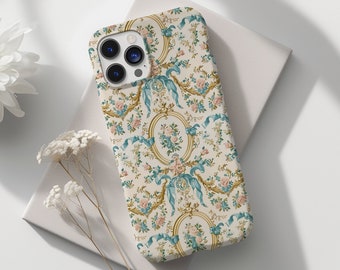 Victorian Bow Coquette Phone Case Floral Romantic Cottagecore Ditsy Floral Girly Aesthetic iPhone 15 14 13  Galaxy S24 S23 S22 Ultra