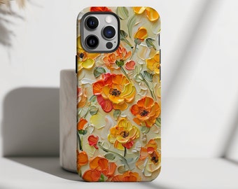 Impasto Phone Case Artsy Floral Painting Mosaic Wildflower Summer Phonecase Boho Aesthetic iPhone 16 15 14 13 Pro Max Case Pixel 8 7 S24