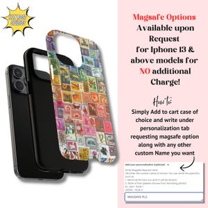 Funda para teléfono con collage de sellos postales vintage, funda resistente con sellos retro para iPhone 16, 15, 14, 13 y 12 Pro Max, Pixel 9, 8, 7, S25, S24 y S23, funda colorida imagen 6