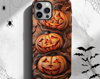 Spooky Carved Jack O Lantern Aesthetic Halloween Pumpkin iPhone 15 Case Trendy iPhone 16 Pro Max Magsafe Case iPhone 16 Pro Max Case Magsafe