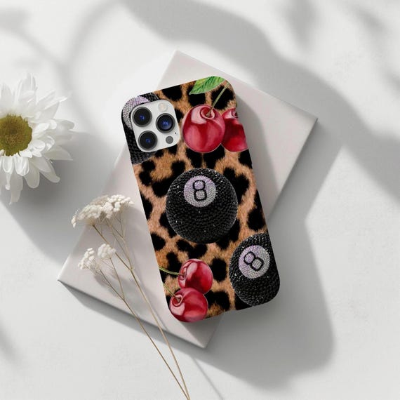 Cheetah 8 Ball Y2k Phone Case Cherries Collage Phonecase Trendy Vintage Aesthetic iPhone 15 14 13 12 11 Pro Max Pixel 6 7 8 Galaxy S23 S22